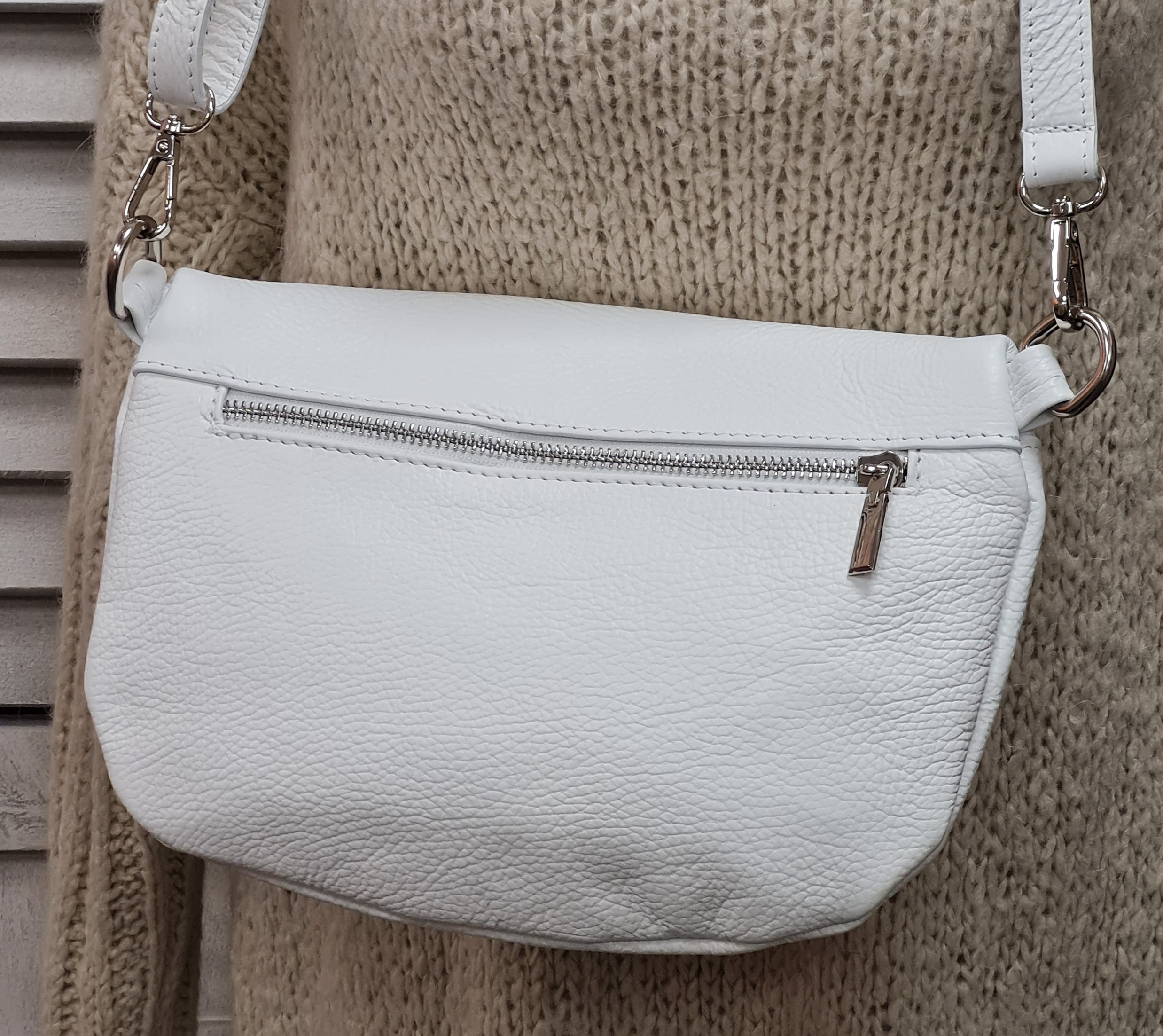 Bauchtasche "Weiss" – Crossover – Ledertasche