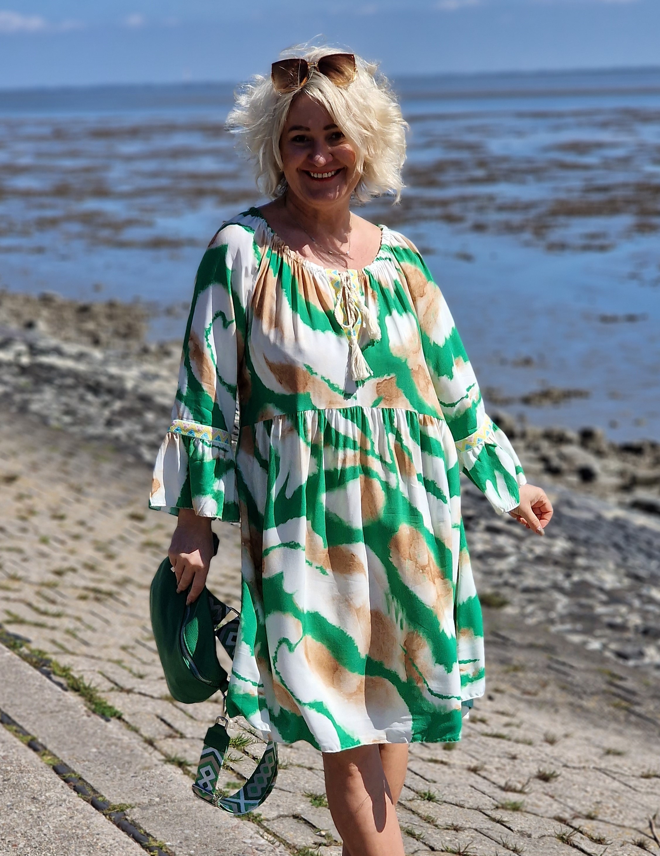Tunika – Kleid – Midi-Kleid –  Sommerkleid V Neck– "Doris"   