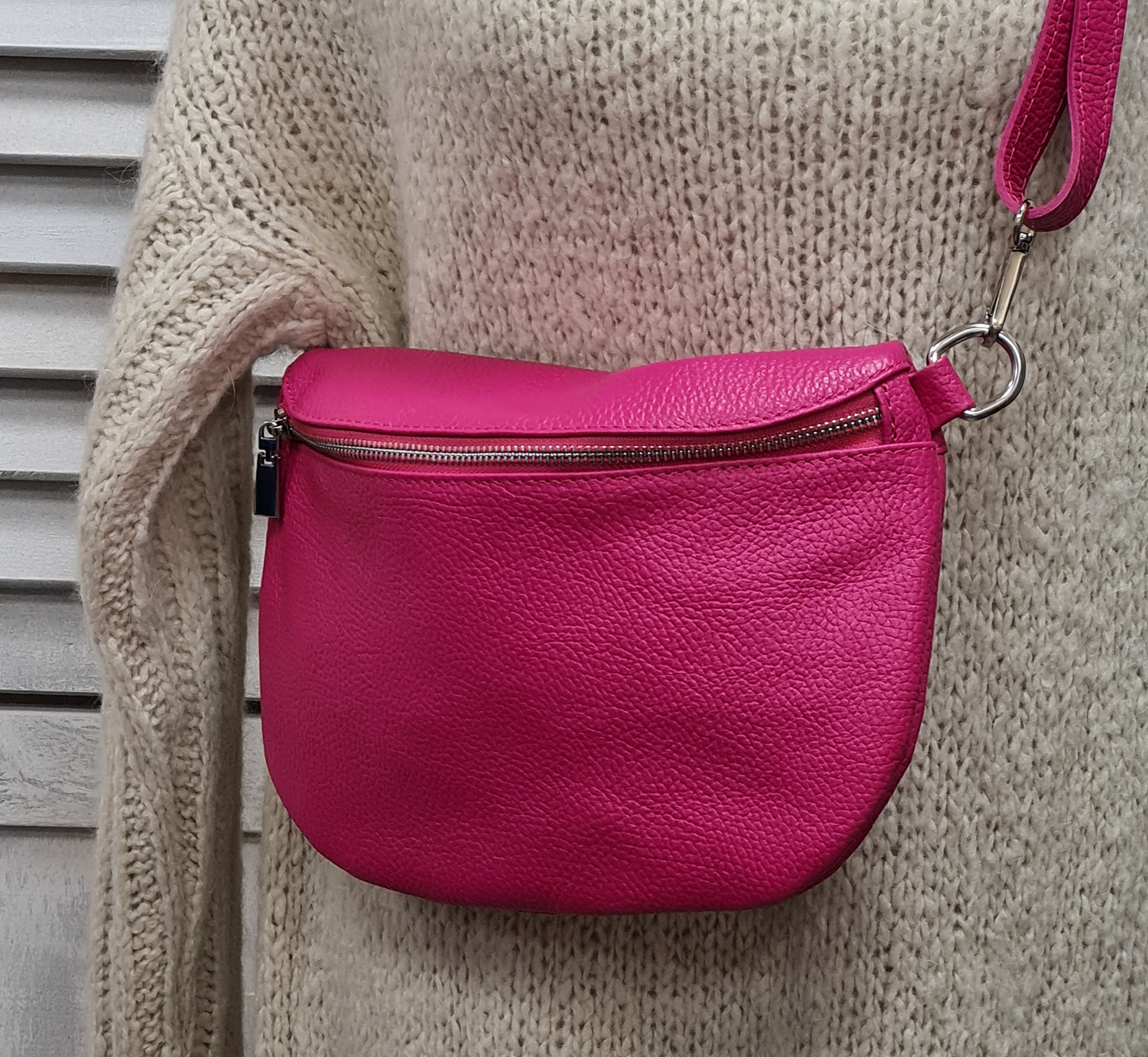 Bauchtasche "Pink" – Crossover – Ledertasche 