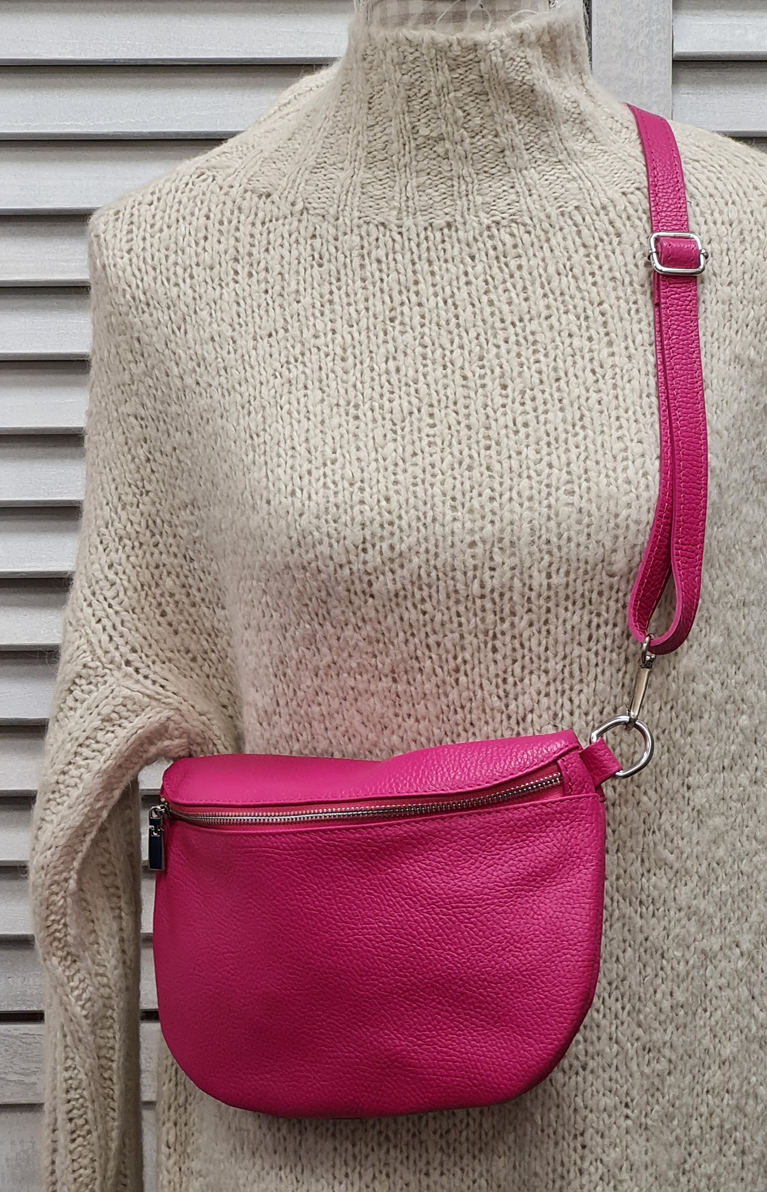 Bauchtasche "Pink" – Crossover – Ledertasche 