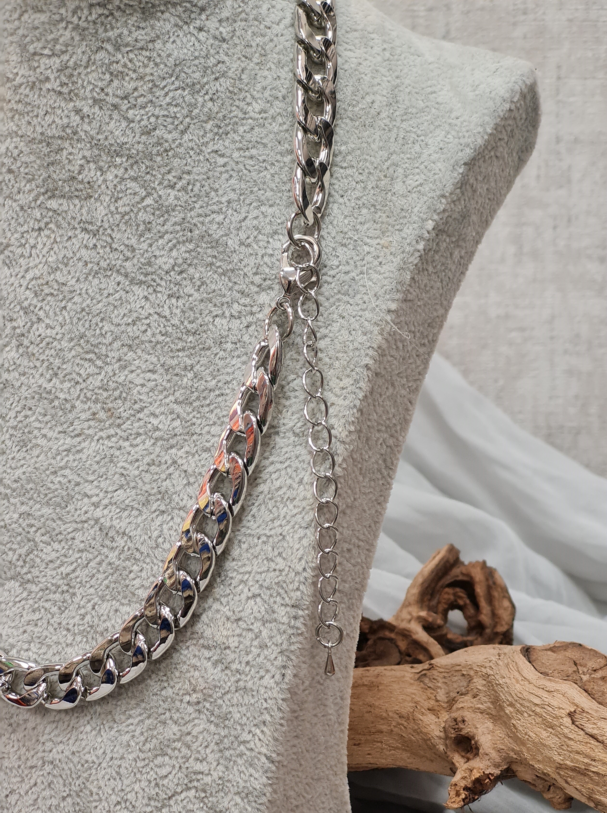 Kette – Modeschmuck – Halskette – Gliederkette silberfarben – „Tanja“  