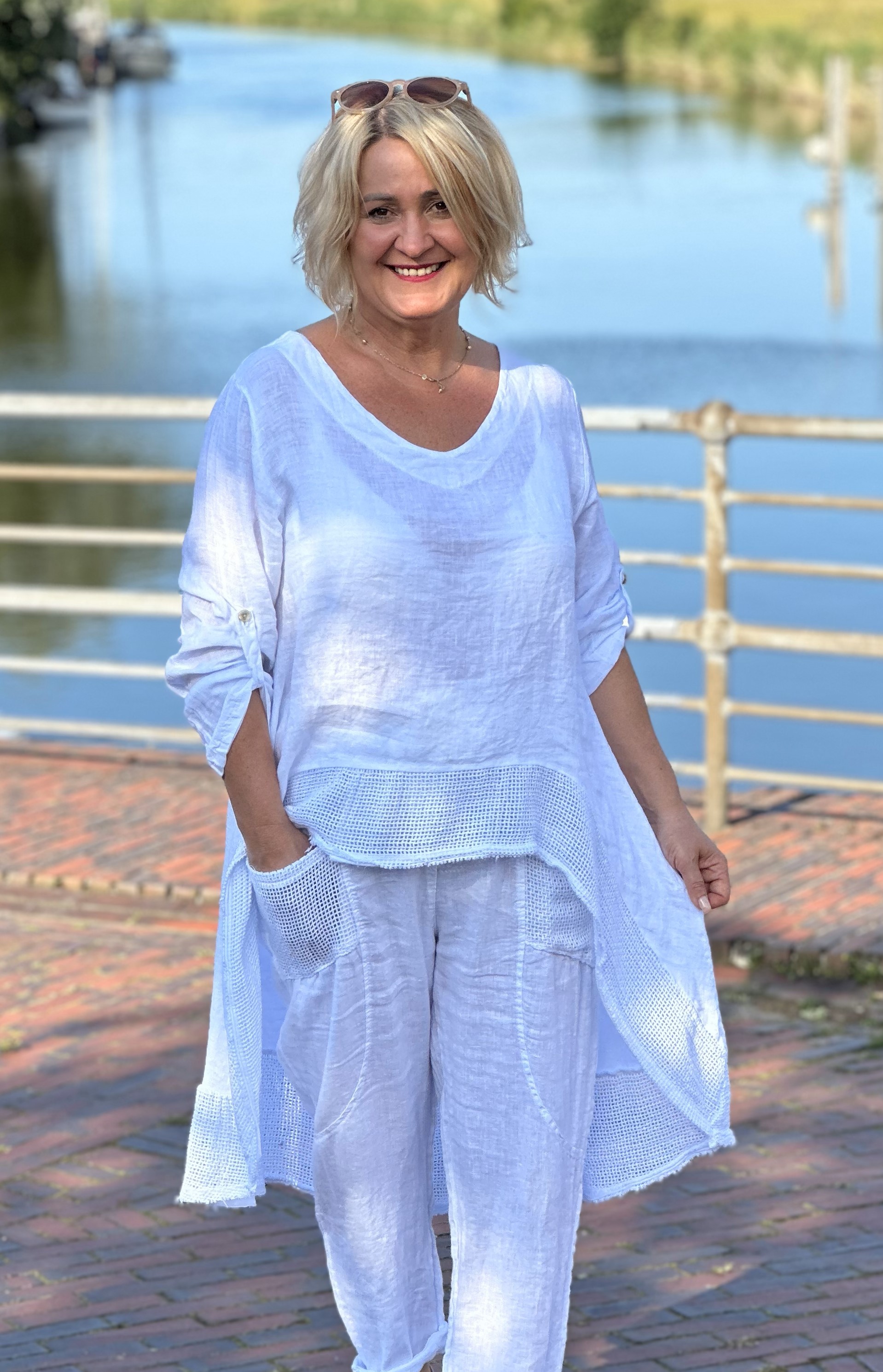 Leinen Tunika  – Longbluse – Langebluse – Damenbluse