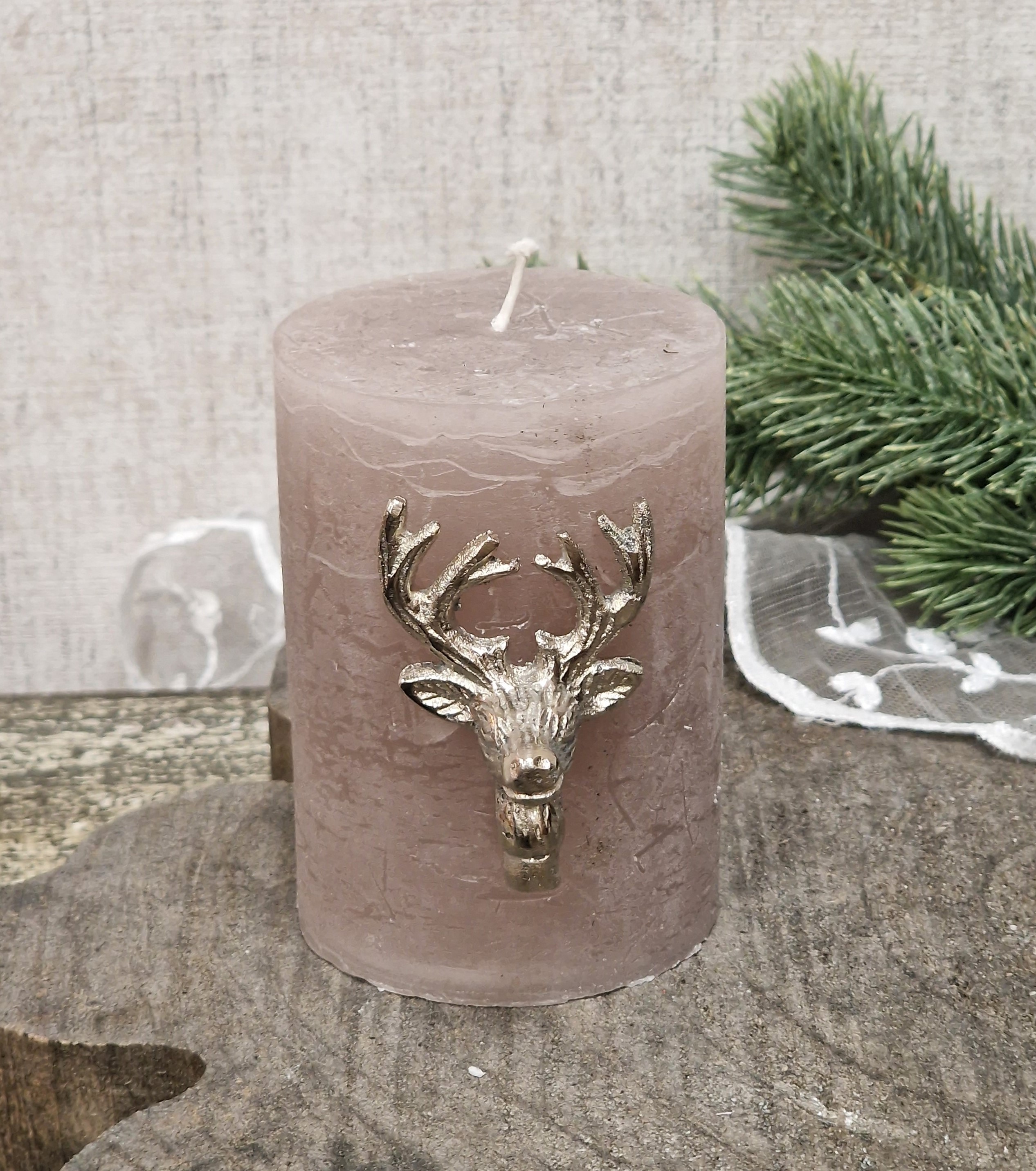 Kerzenpin "Hirsch" – Deko-Pin – Kerzenstecker – Kerzenbrosche