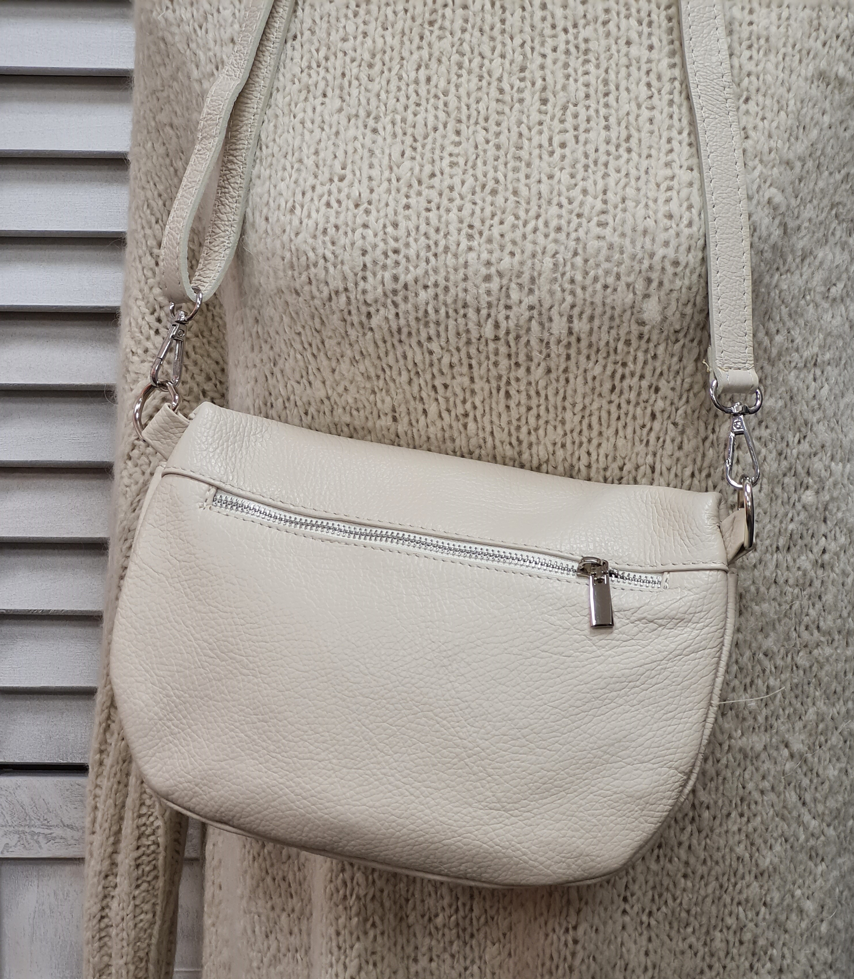 Bauchtasche "Creme" – Crossover – Ledertasche 