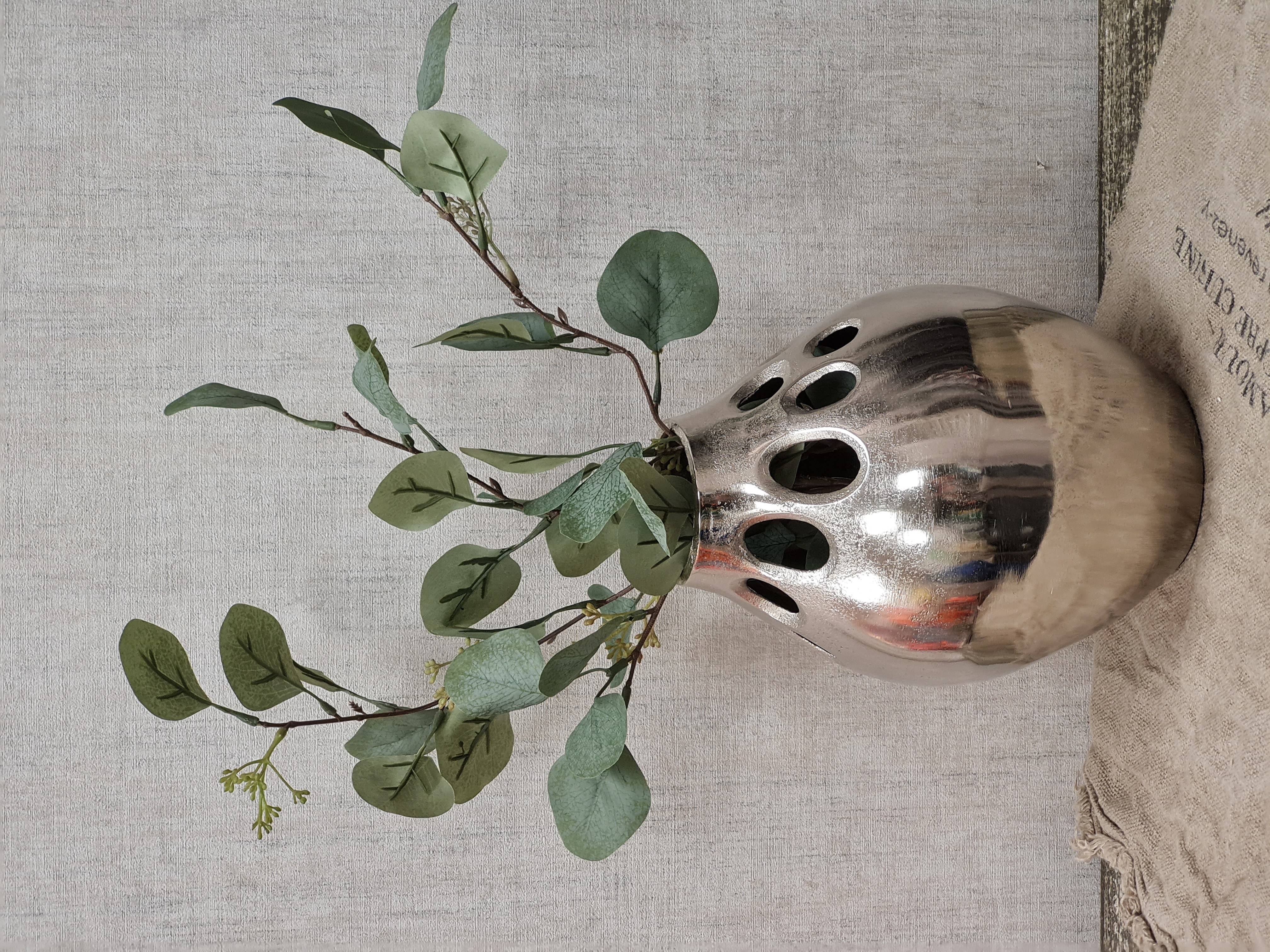 Vase oval – Moderne Vase "Sabine" – Alu/Nickel