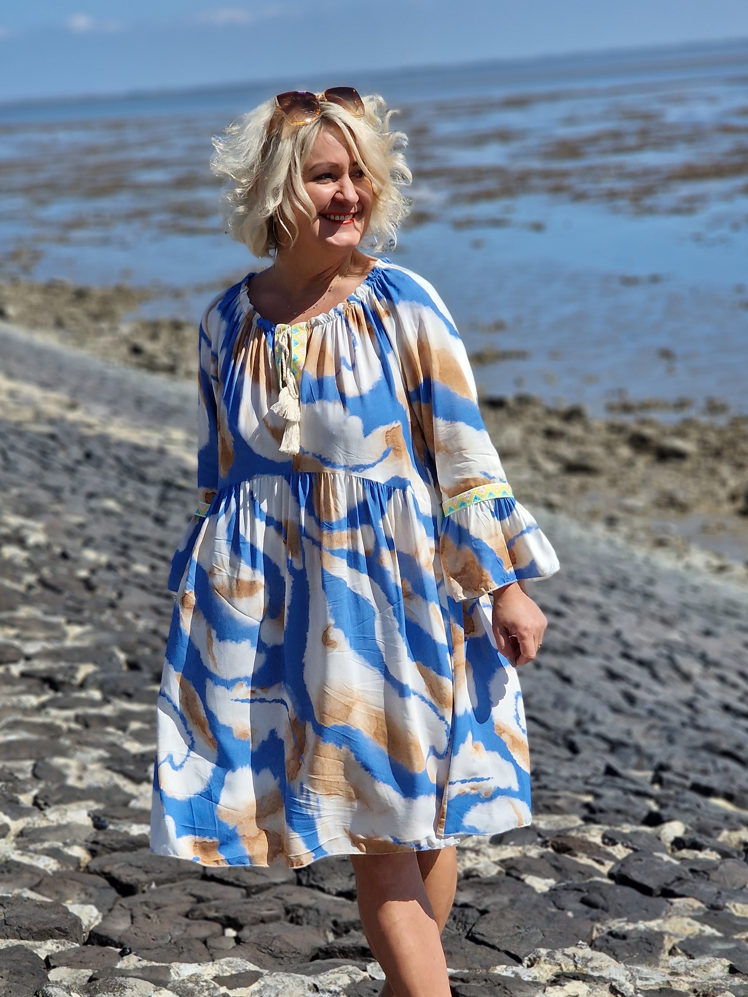 Tunika – Kleid – Midi-Kleid –  Sommerkleid V Neck– "Doris"   