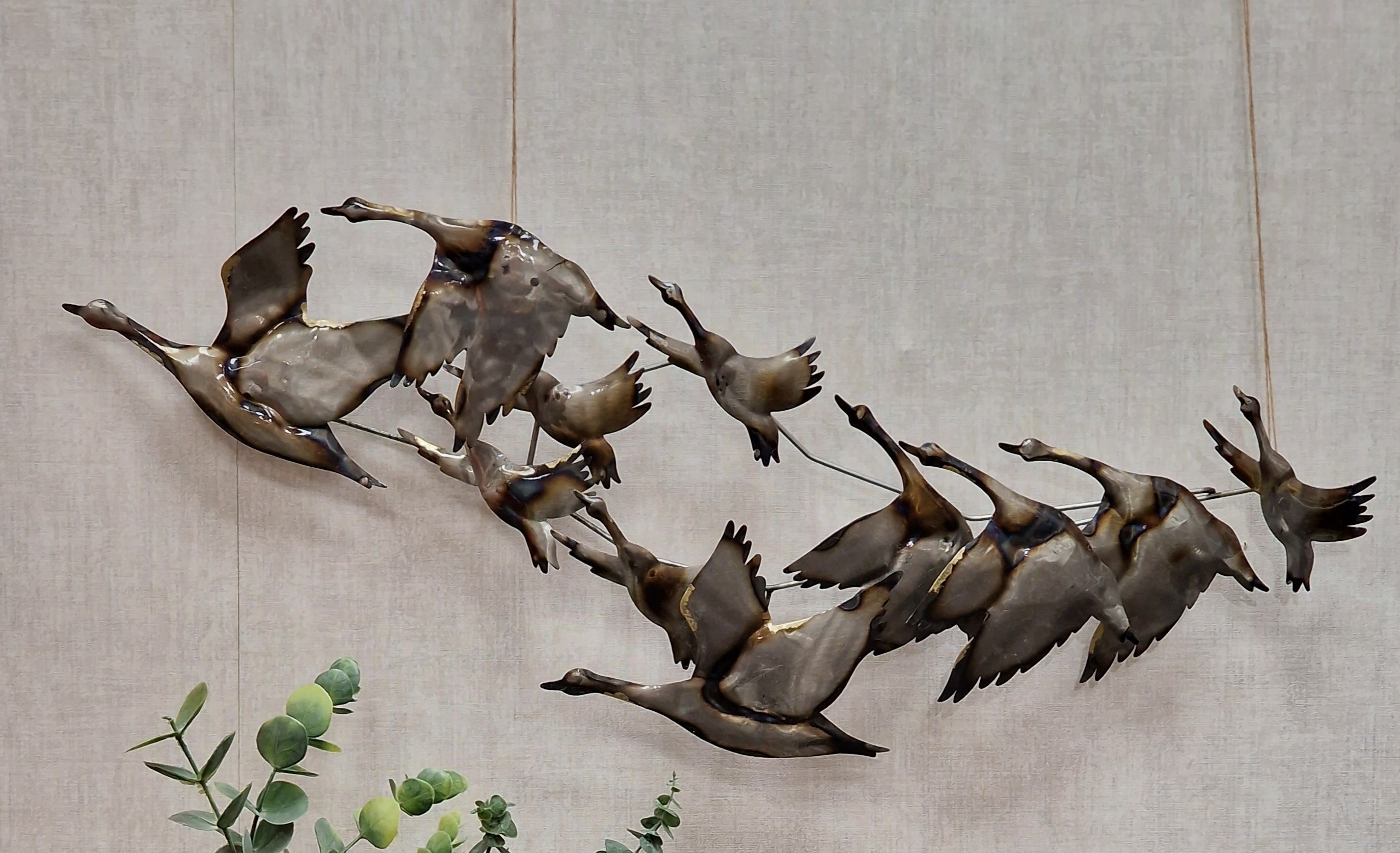 Wanddeko "Enten" –  Wandbild Vögel – Wandrelief  – Bild "Enten" 