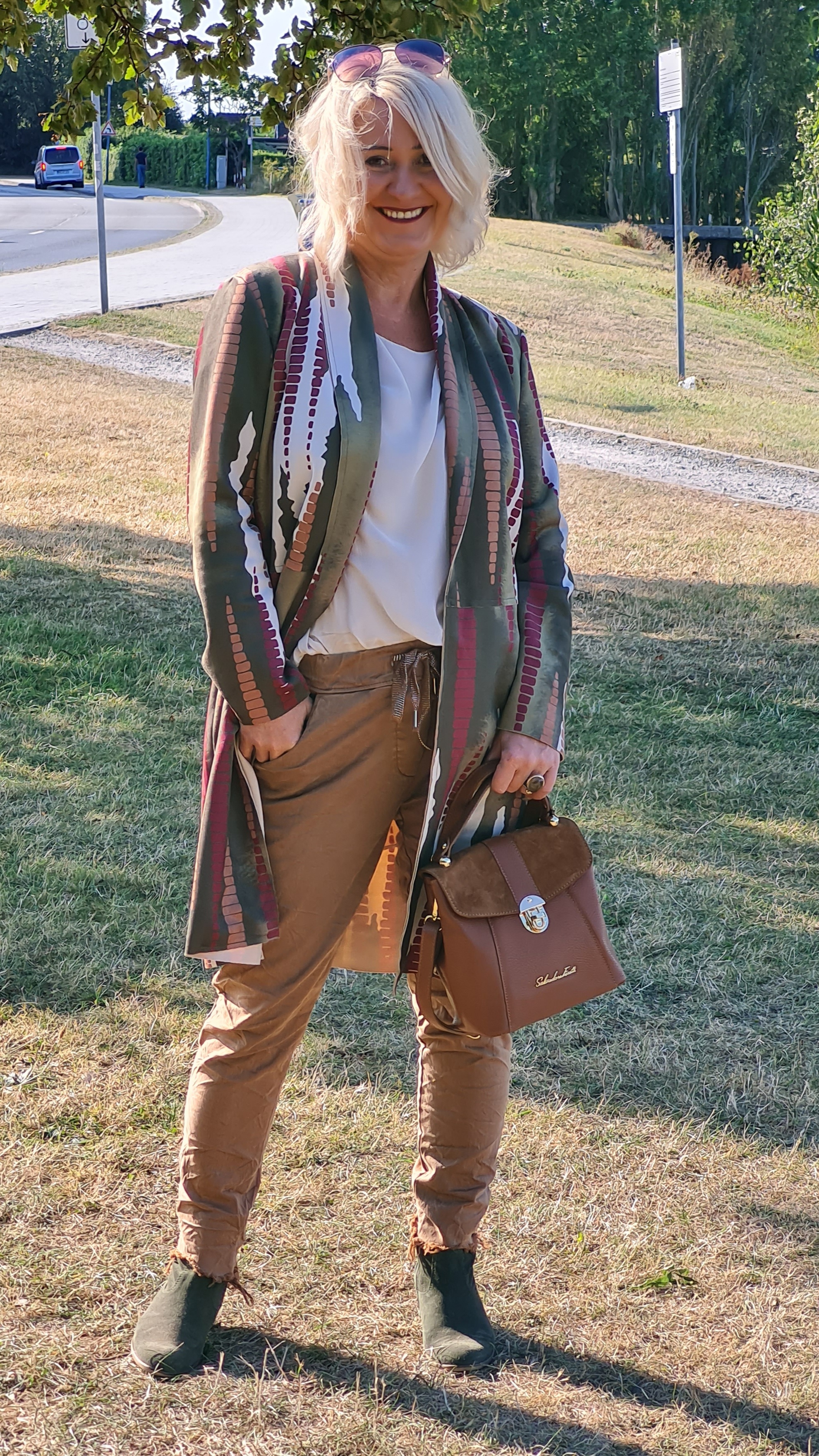 Blazer in Wildlederoptik – Longblazer Lederimitat – Lange Blazer Veloursqualität "Ina"