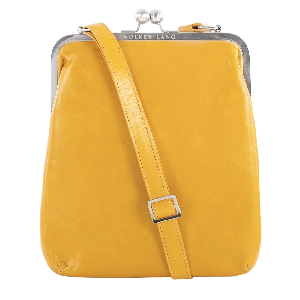 Volker Lang "BT2 Lola Gelb - Vintage – Senfgelb – Ledertasche  – Umhängetasche