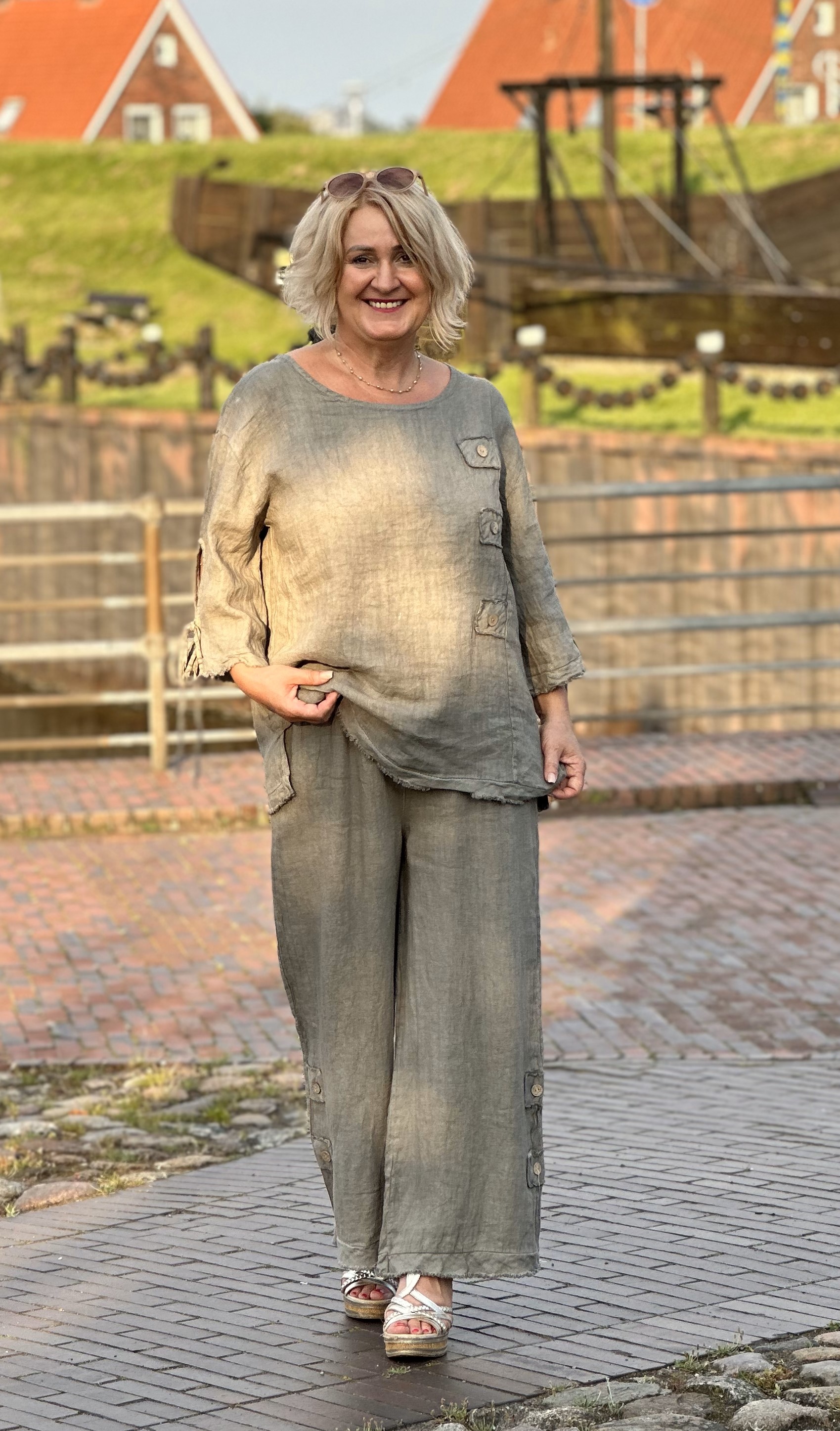 Leinen Culotte Hose – Sommerhose –Leinenhose "Lena" 