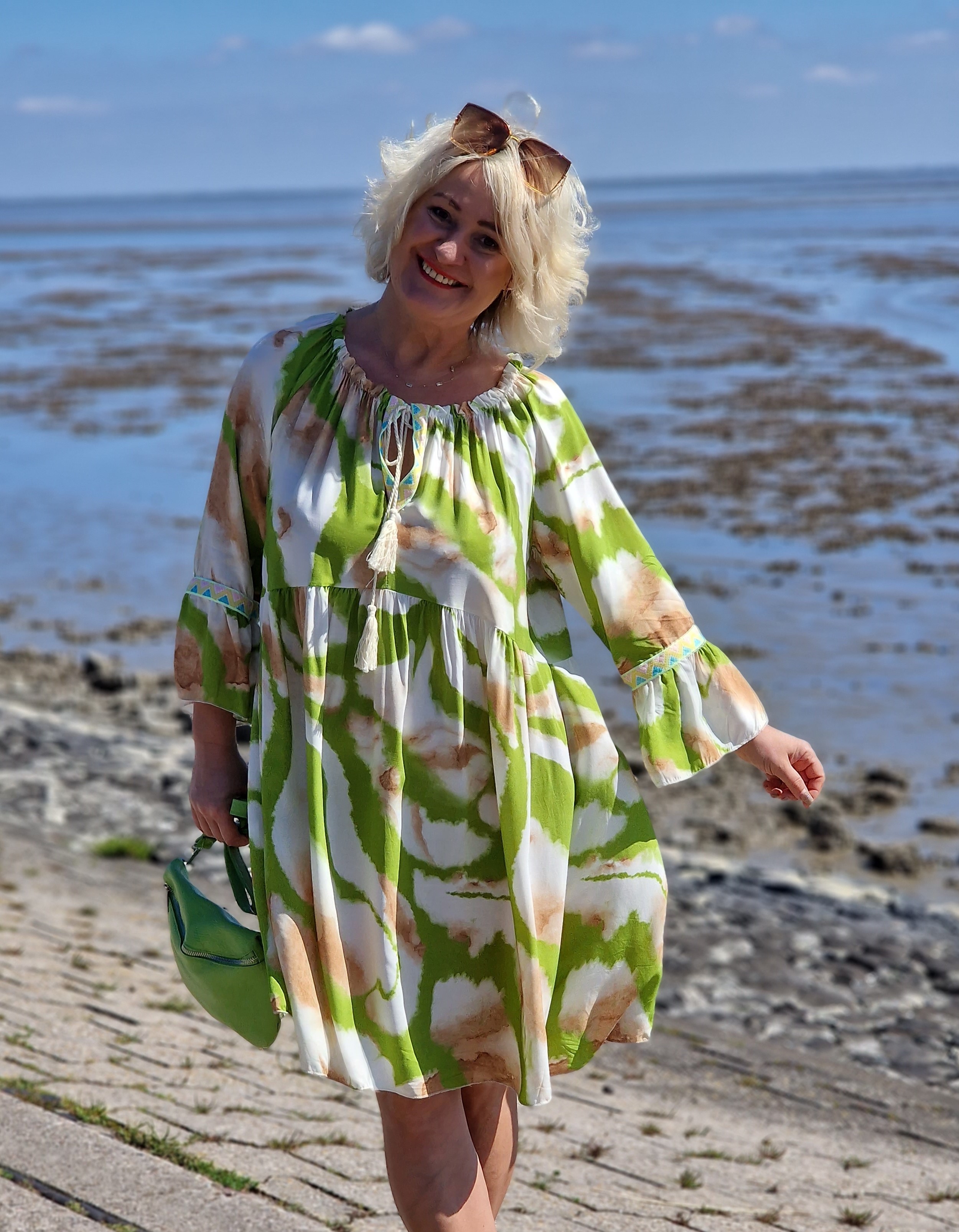 Tunika – Kleid – Midi-Kleid –  Sommerkleid V Neck– "Doris"   