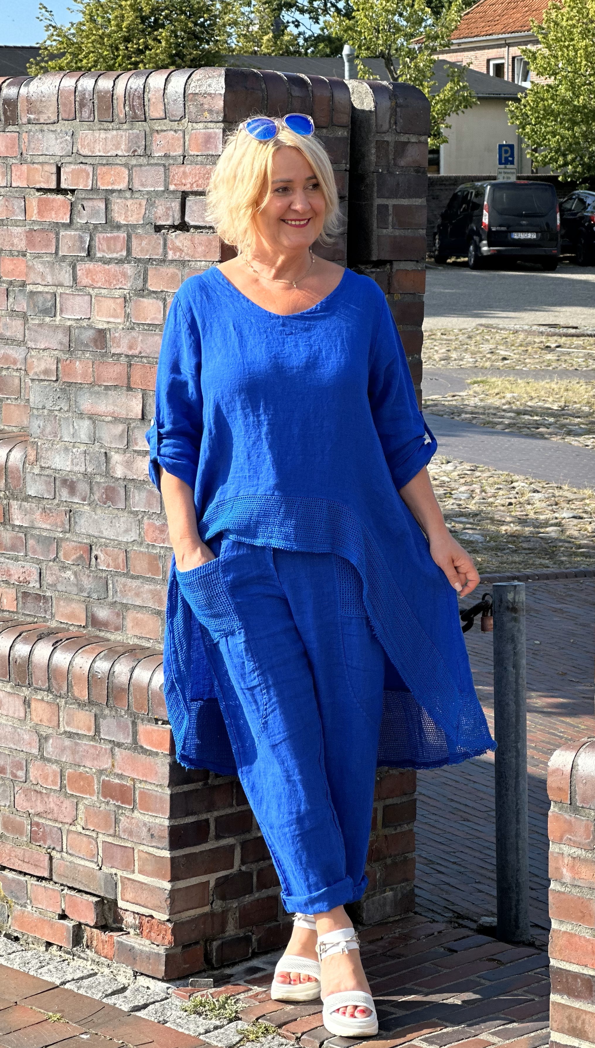 Leinen Tunika  – Longbluse – Langebluse – Damenbluse