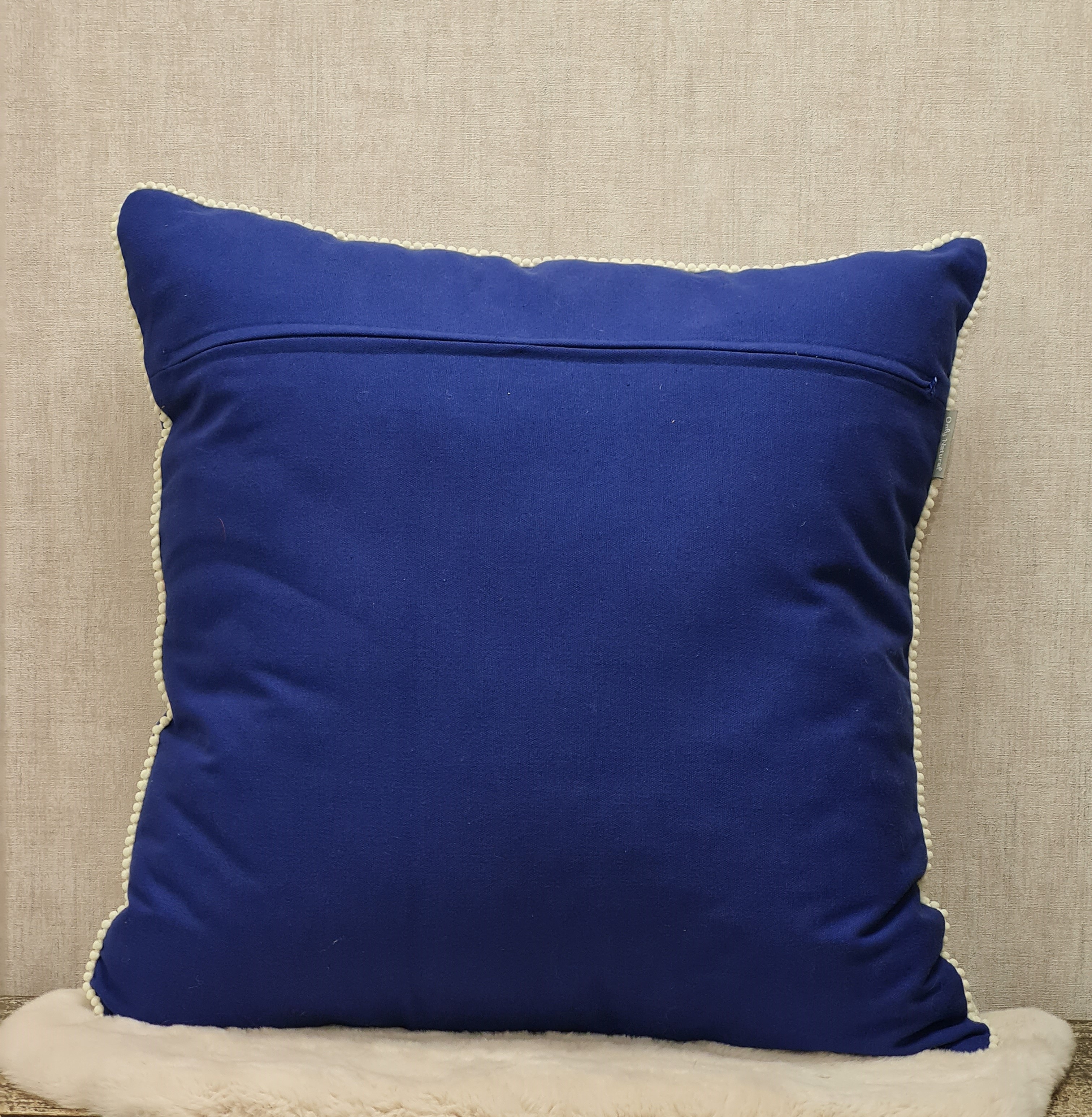 ONLY NATURAL KISSEN – Samt Blumenkissen –  "BLAU"   