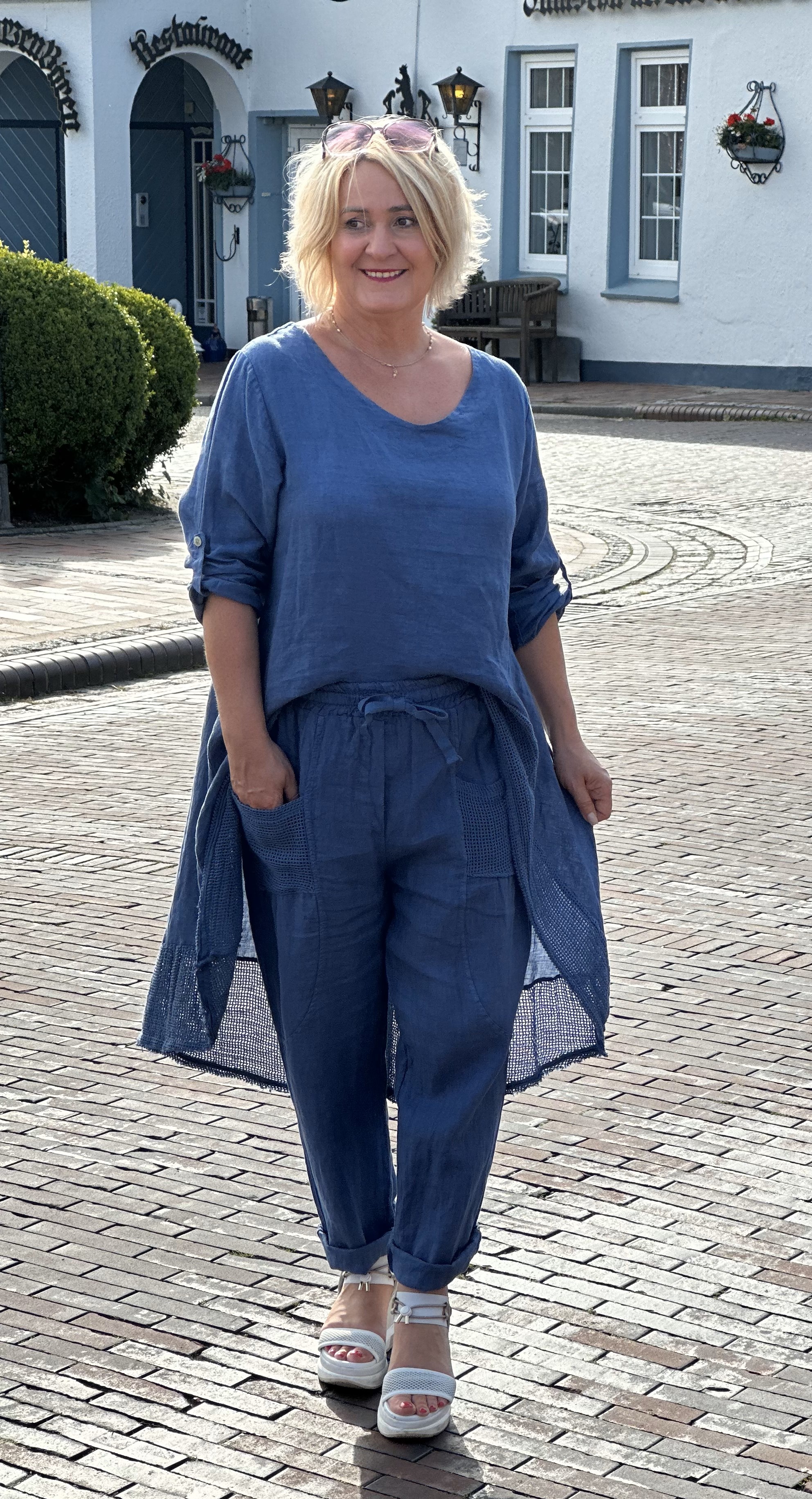Leinen Tunika  – Longbluse – Langebluse – Damenbluse