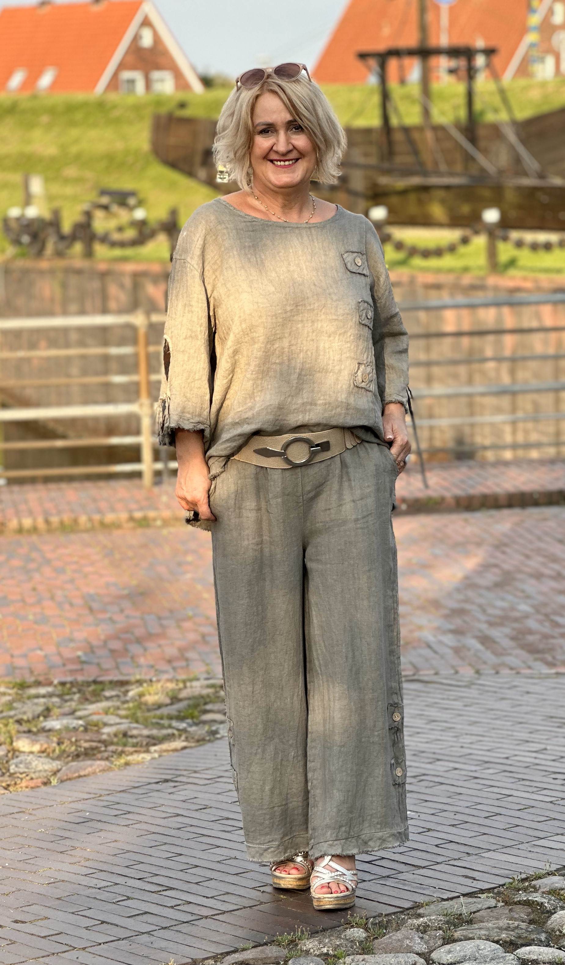 Leinen Culotte Hose – Sommerhose –Leinenhose "Lena" 