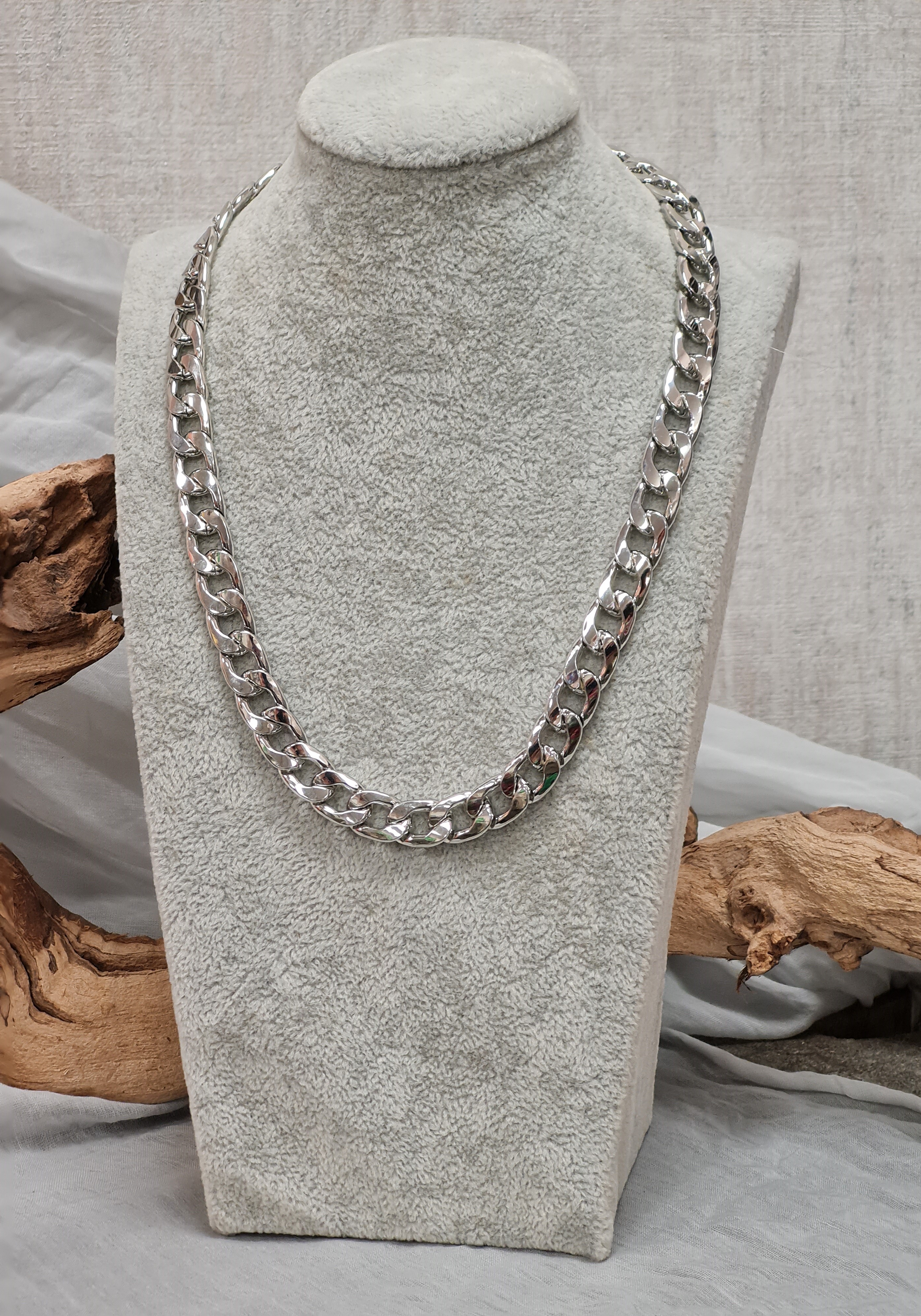 Kette – Modeschmuck – Halskette – Gliederkette silberfarben – „Tanja“  