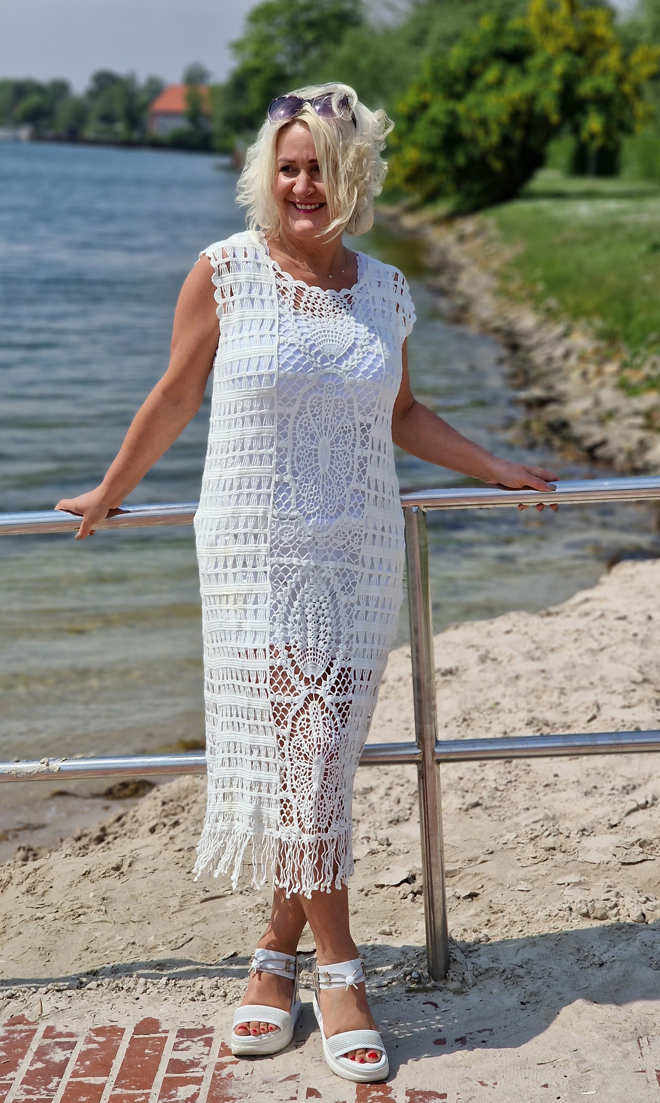 Strandüberwurf – Tuikakleid aus Häkelspitze – Badeanzug-Deckung, Boho Style – Ibiza Look Tunika