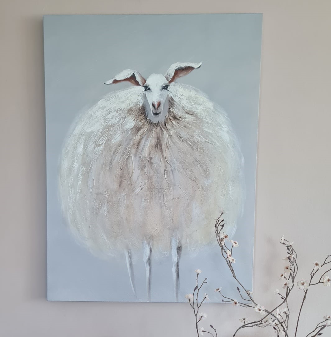 Leinwandbild - "Coole Schaf" - 100 x 80 cm