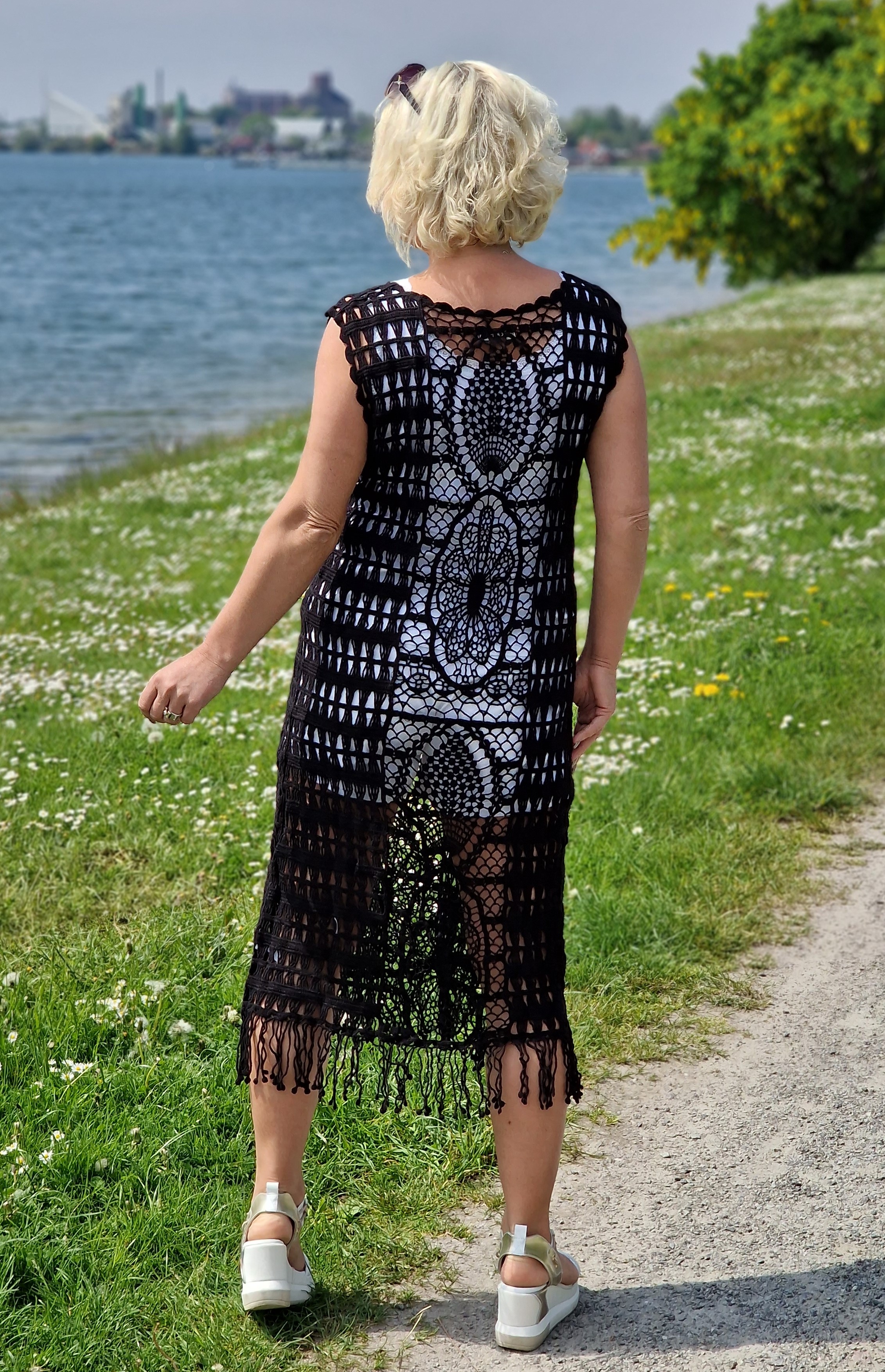 Strandüberwurf – Tuikakleid aus Häkelspitze – Badeanzug-Deckung, Boho Style – Ibiza Look Tunika