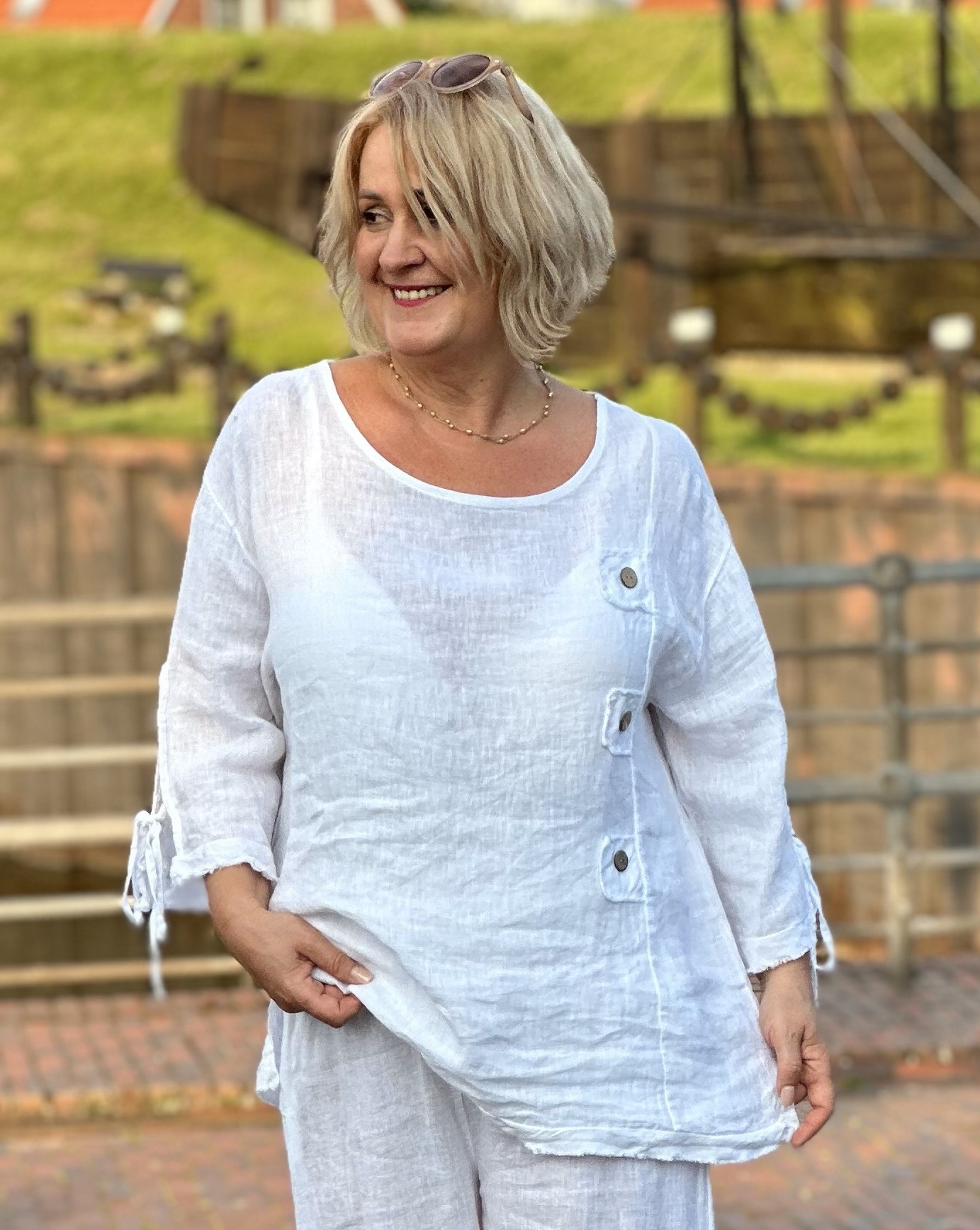 Leinen Bluse – Sommerbluse – Damenbluse "Lena"