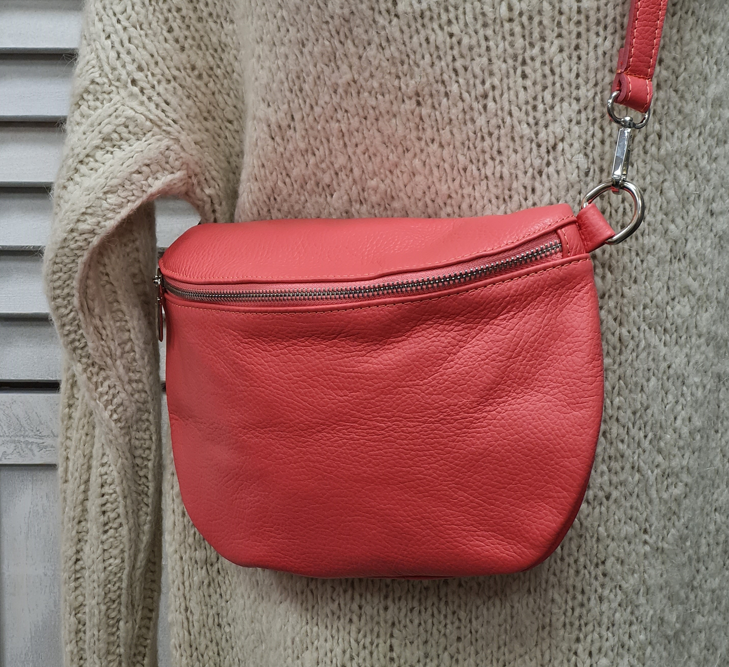 Bauchtasche "Wassermelone" – Crossover – Ledertasche 
