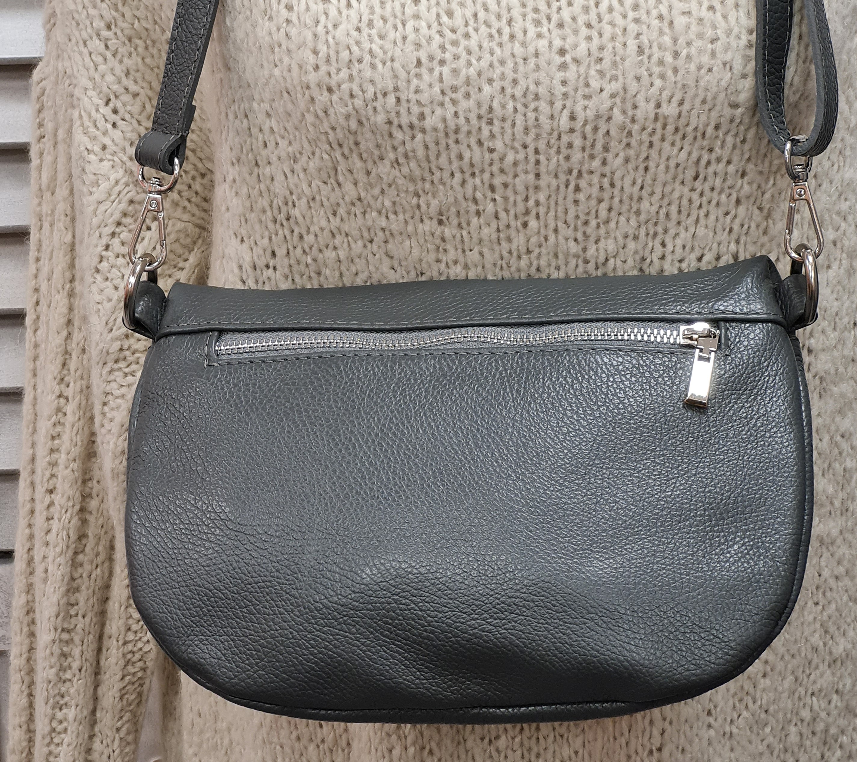 Bauchtasche "Anthrazit" – Crossover – Ledertasche 