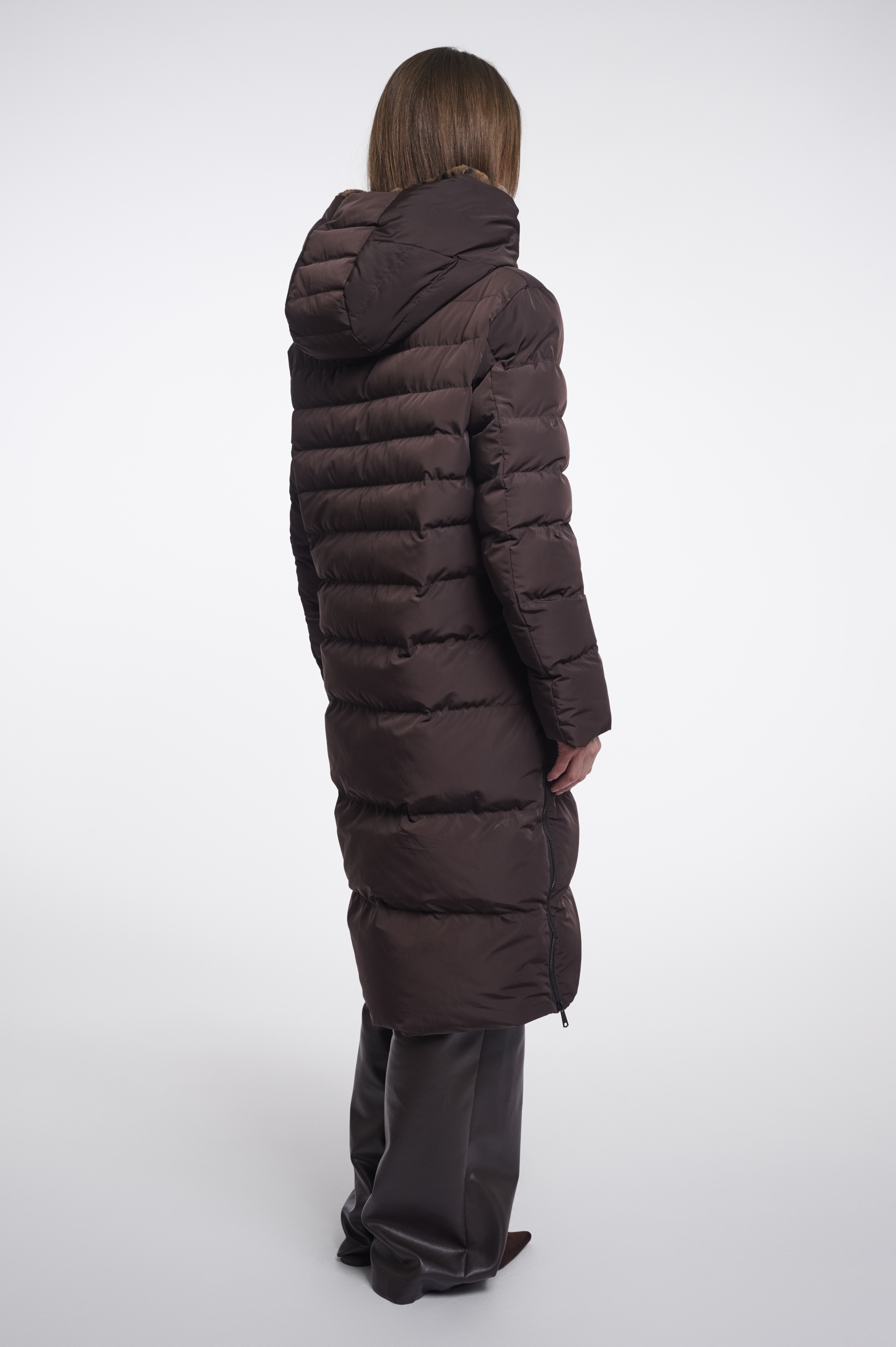 RINO & PELLE Winterjacke "Keila coat LEO brown leopard" – Kunstfell – Damenjacke – Wintermantel  braun 