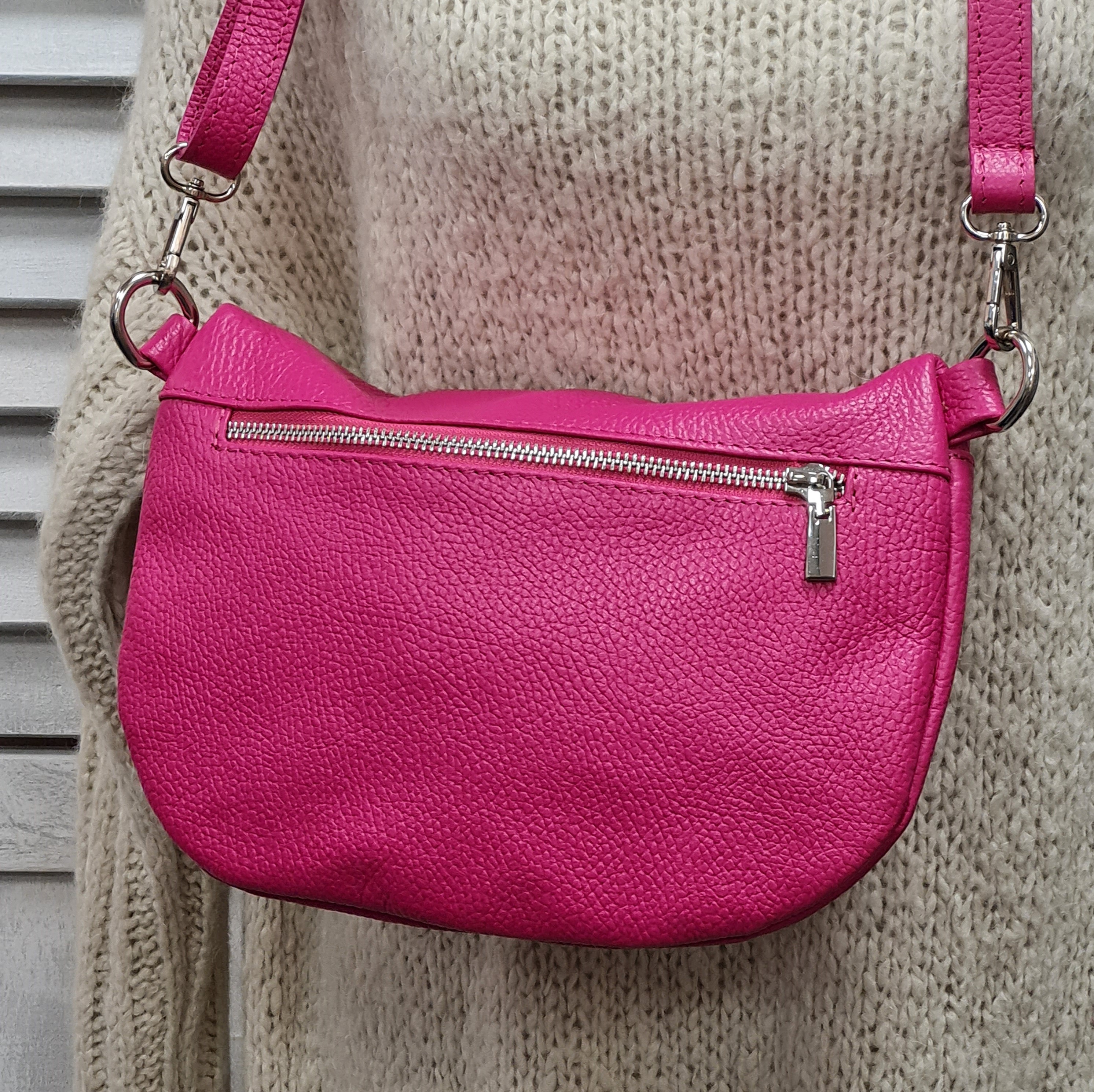 Bauchtasche "Pink" – Crossover – Ledertasche 