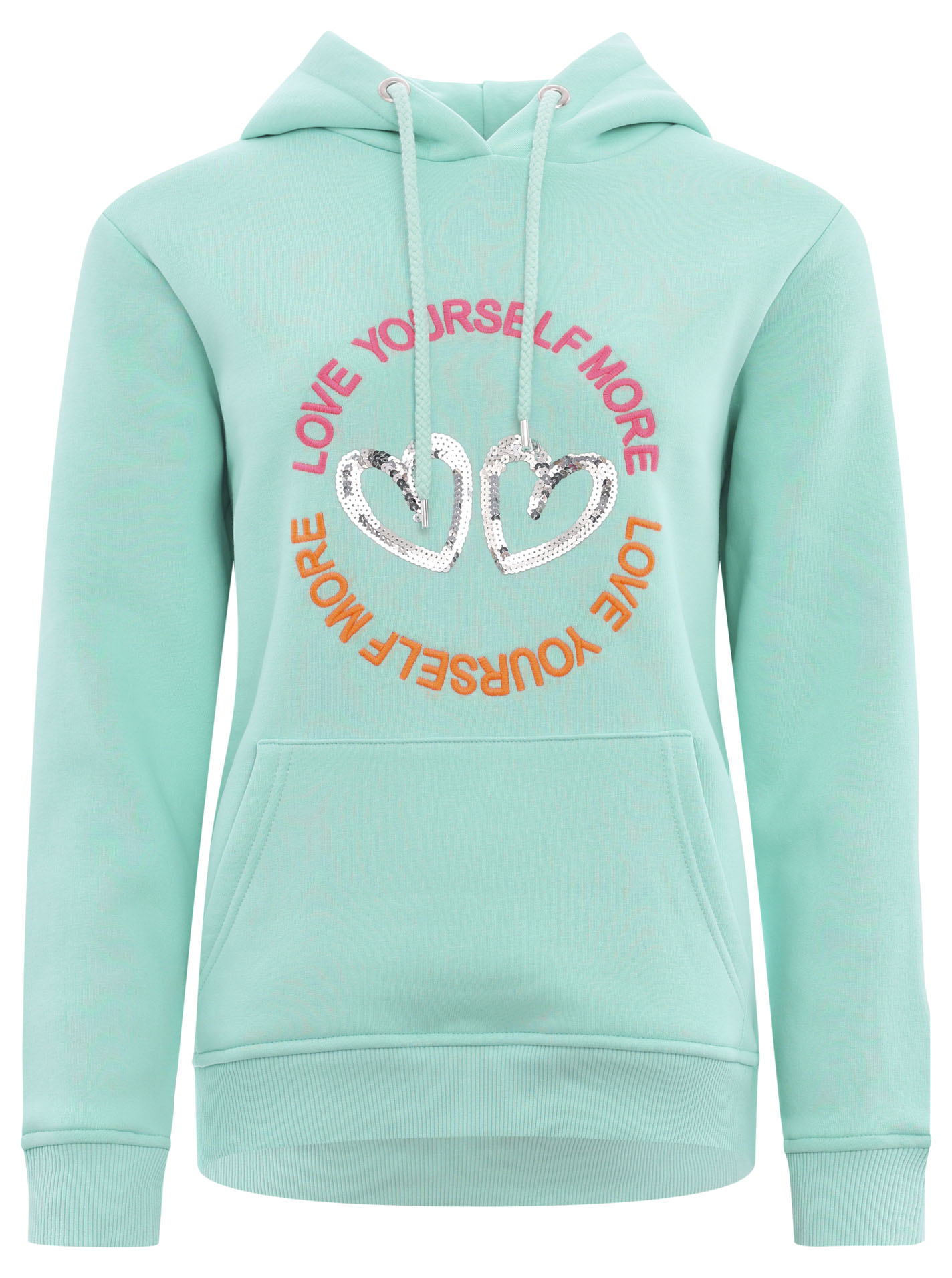 Zwillingsherz Hoodiejacke BW Paillette "Love, Peace, Hope" – Hoody – Sweatshirt 