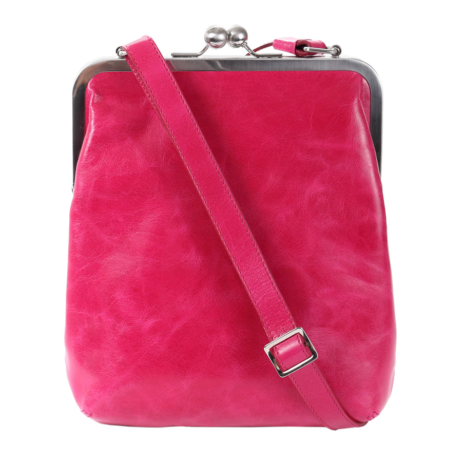 Umhängetasche – Ledertasche – Vintage – Fuxia – Pink –  Volker Lang "BT2 Lola" 