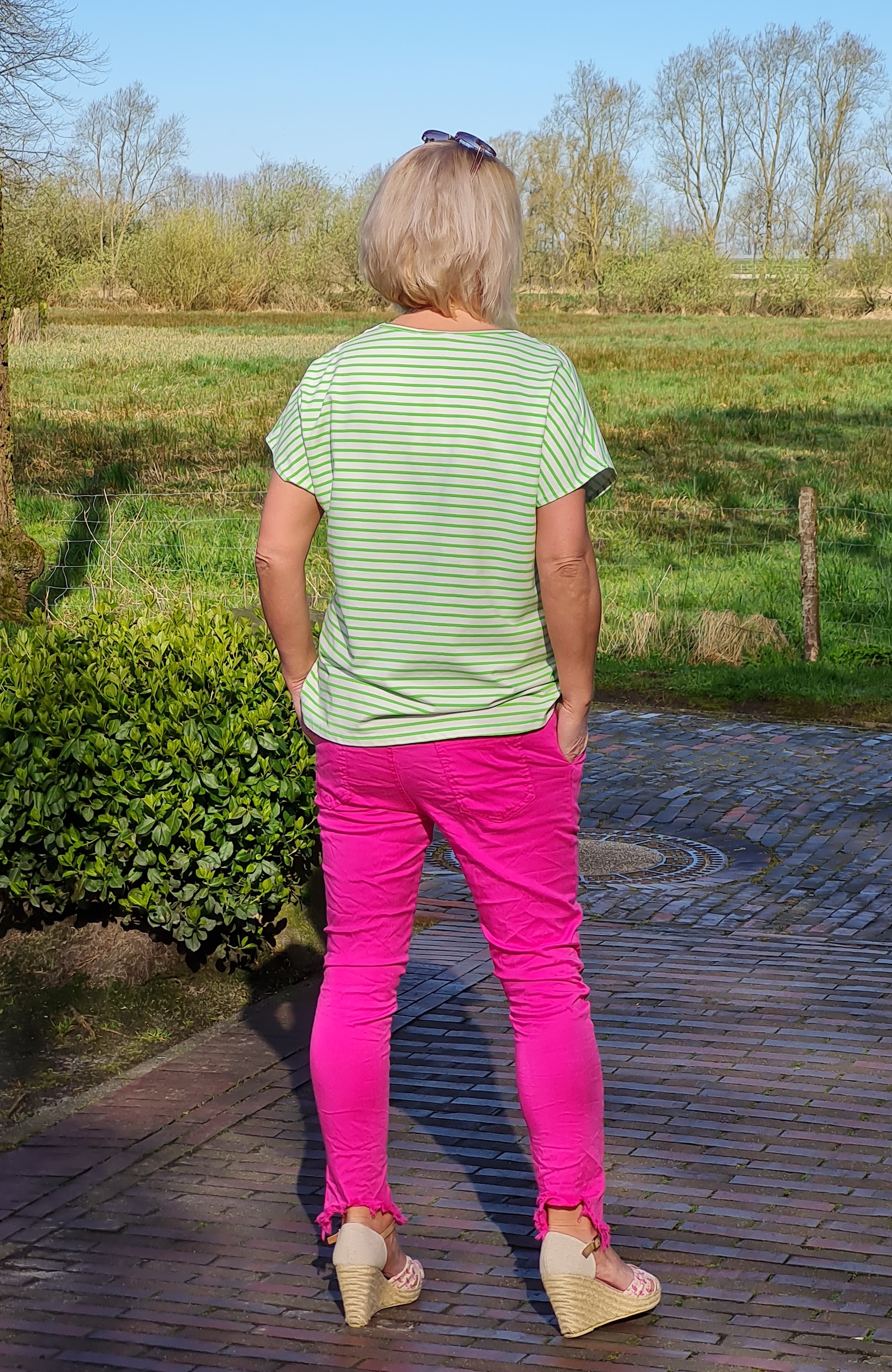 T-Shirt "Moin" gestreift  – Shirt maritim– Druck T-Shirt – "Moin" Pink