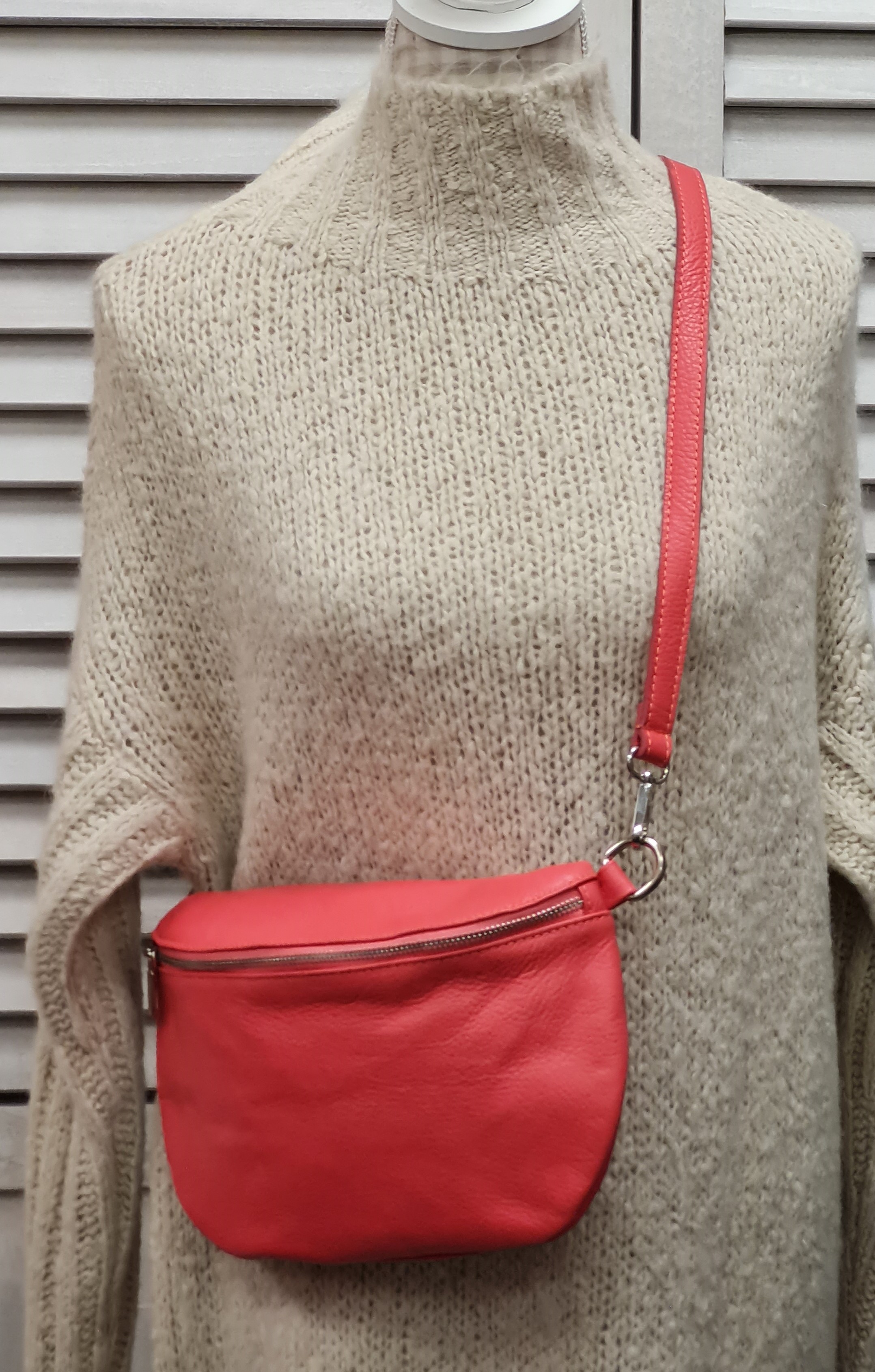 Bauchtasche "Wassermelone" – Crossover – Ledertasche 