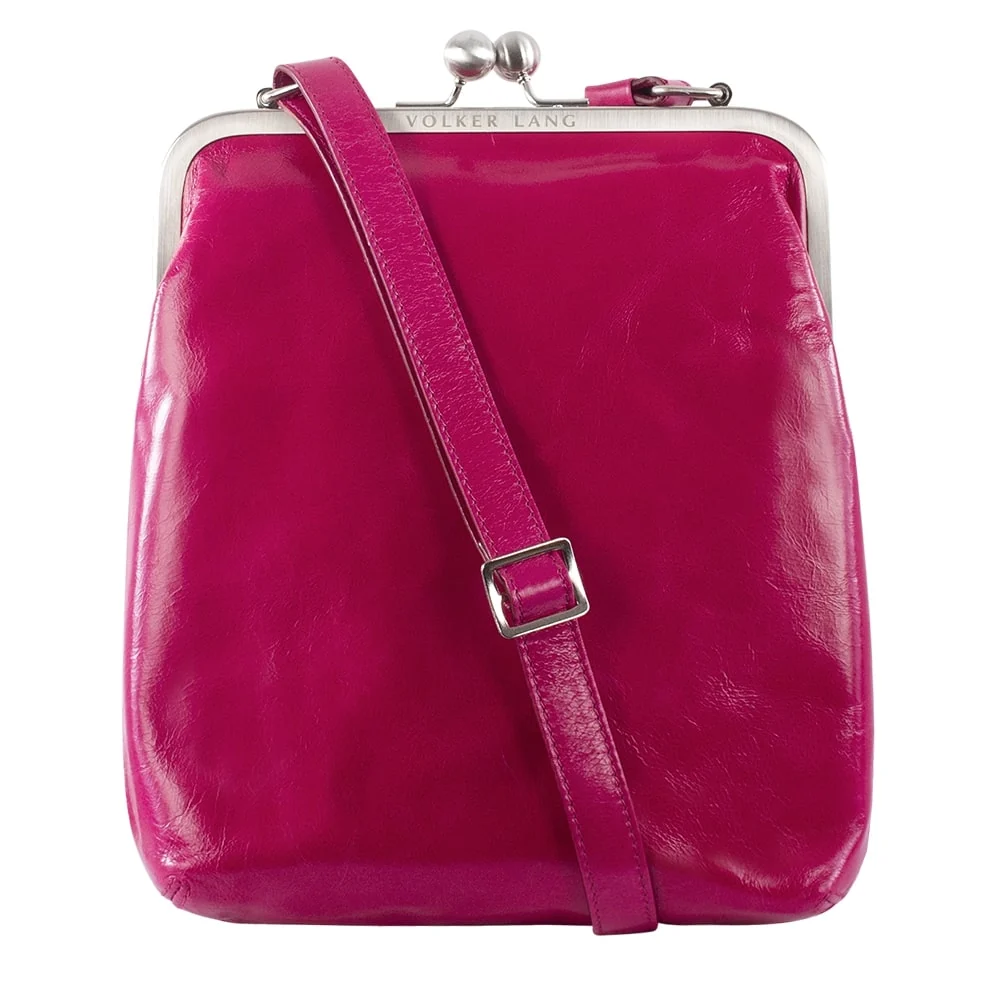 Volker Lang "BT2 Lola Fuchsia - Vintage – Fuchsia Pink– Ledertasche  – Umhängetasche 