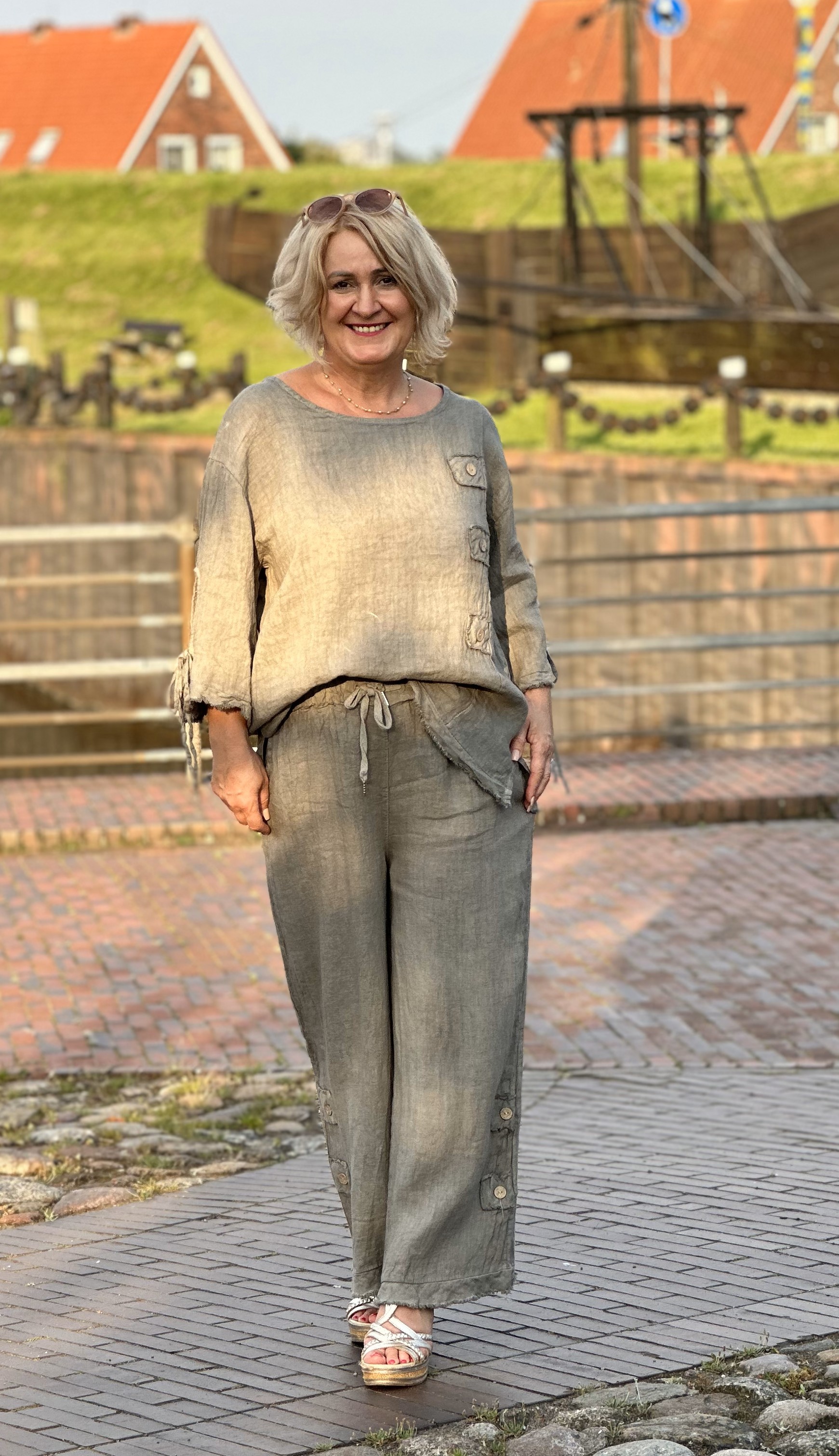 Leinen Culotte Hose – Sommerhose –Leinenhose "Lena" 